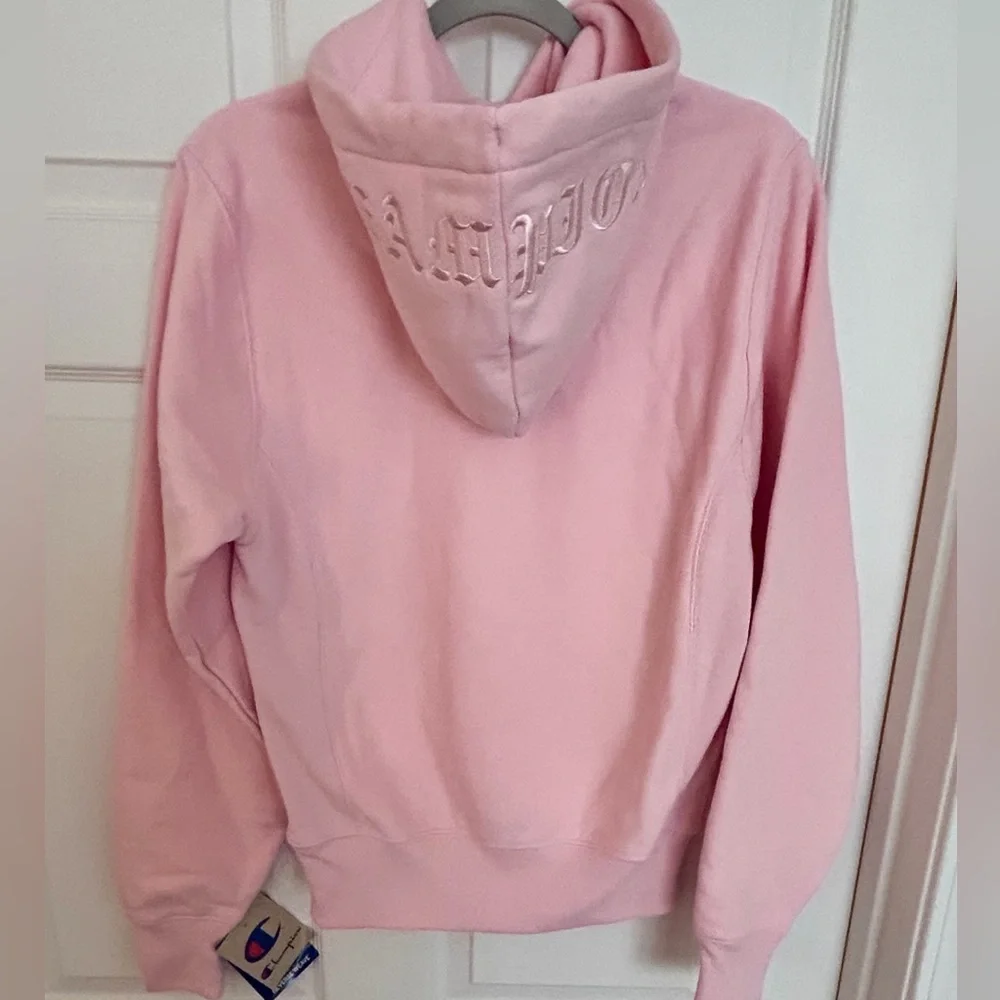 NWT Champion xUrban Outfitters RARE Reverse Weave Spell-out Logo Hoodie Lt. Pink - Picture 2 of 5